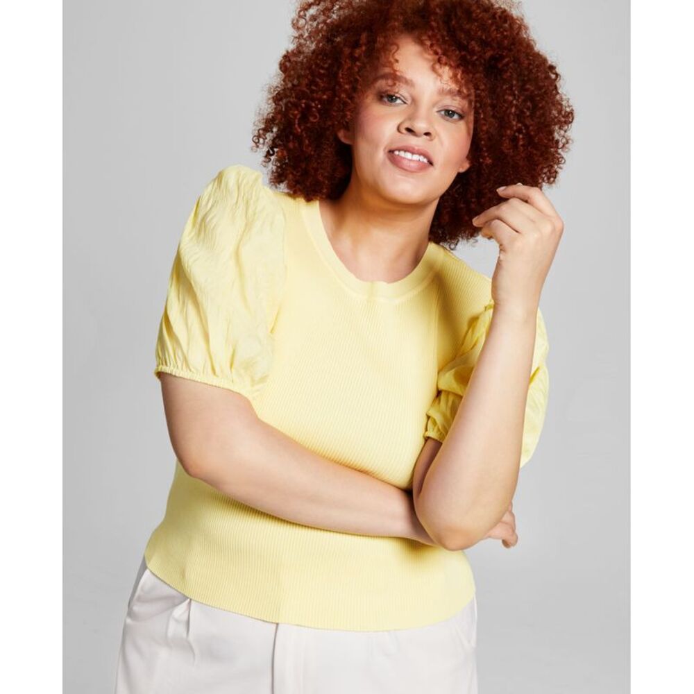 And Now This Trendy Plus Size Puff-Sleeve Top